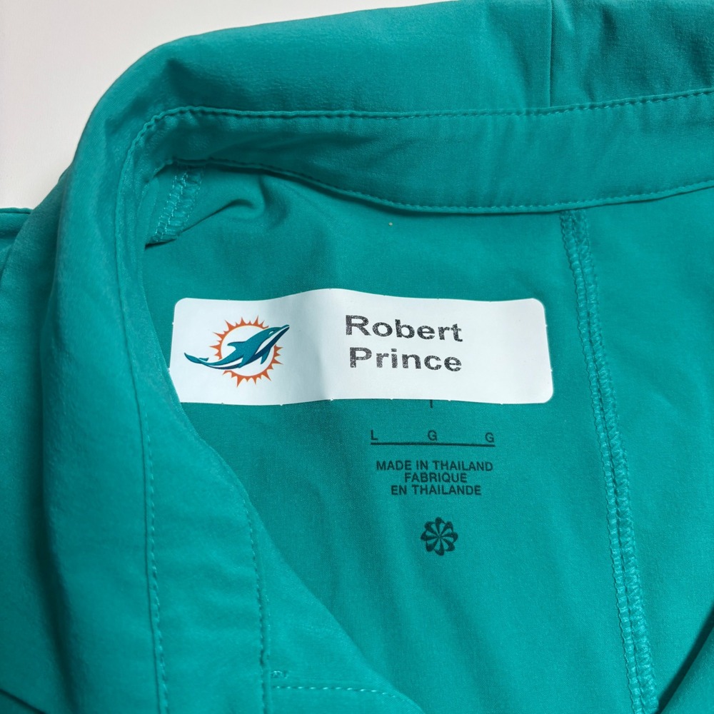 Miami Dolphins Nike‎ Dri Fit Mens L Team Issued Polo Shirt NFL On Field Football - Picture 7 of 8